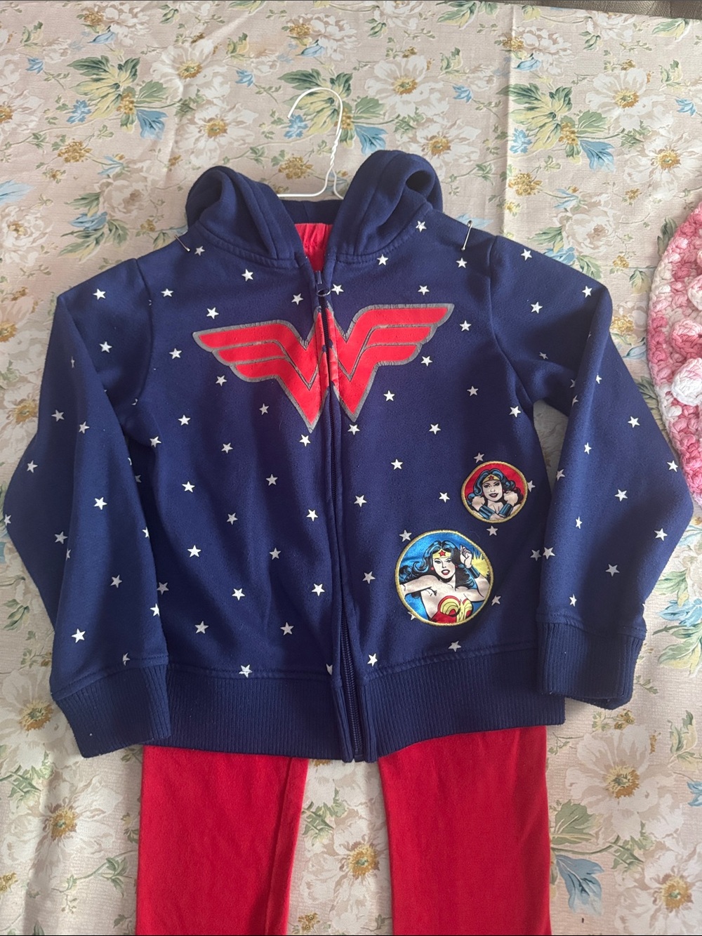 Target Wonder Woman Navy Blue & Red Hooded Zip-Up Set